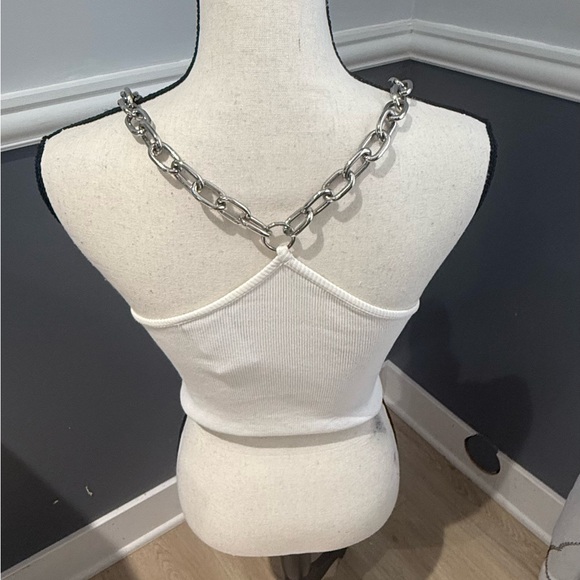 The Ragged Priest white crop top with distinctive silver chain straps size M - Picture 4 of 9